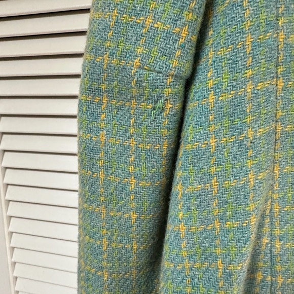 Vintage 1960s Double Breasted Wool Plaid Tweed Jacket Small USA - Picture 15 of 16